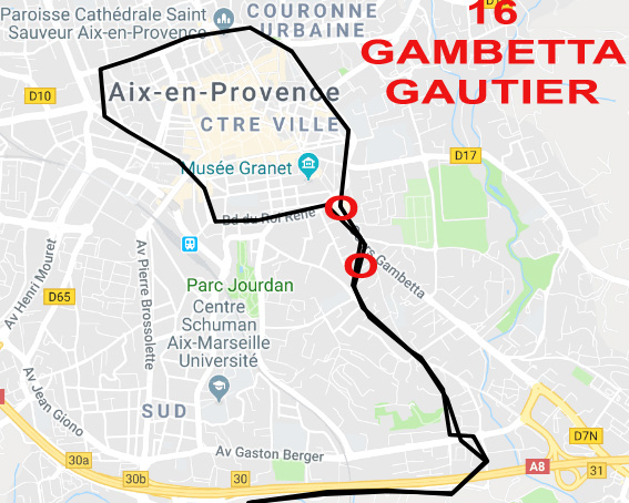 ligne 16 arret GAUTIER GAMBETTA